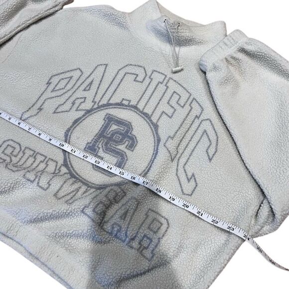 PacSun Fleece Funnel Neck Oversized Cropped Sweatshirt Size Small - Picture 10 of 15